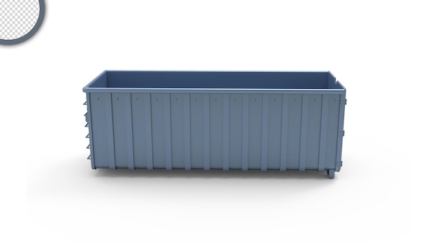 3d render of Blue container with transparent background