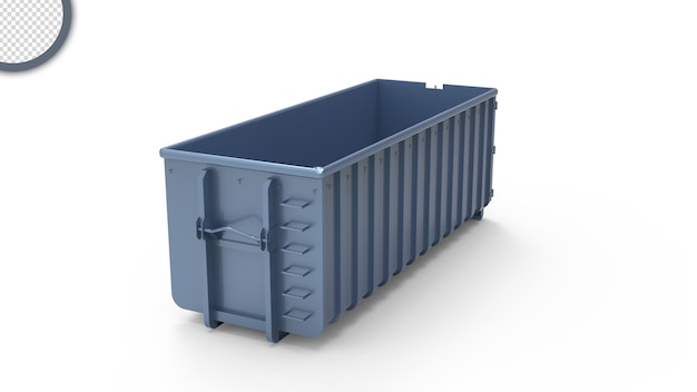 PSD 3d render of blue container with transparent background