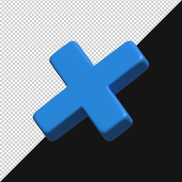 3D Render of a Blue Cross