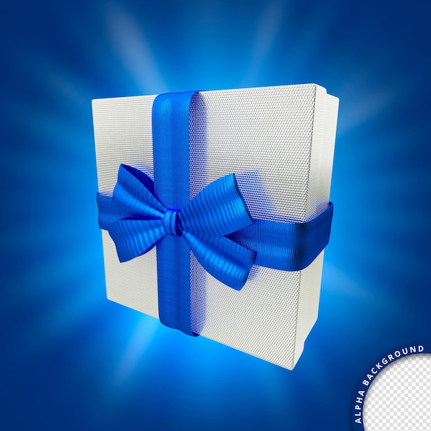 Rendering 3d della confezione regalo blu per la festa del papà