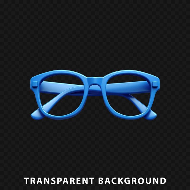 PSD 3d render blue glasses isolated on transparent background