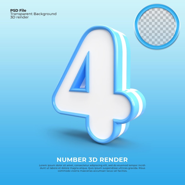 3D render Blue layer number 4