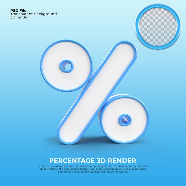 PSD 3d render blue layer percentage