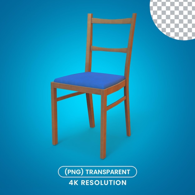 3d render blue office chair isolated