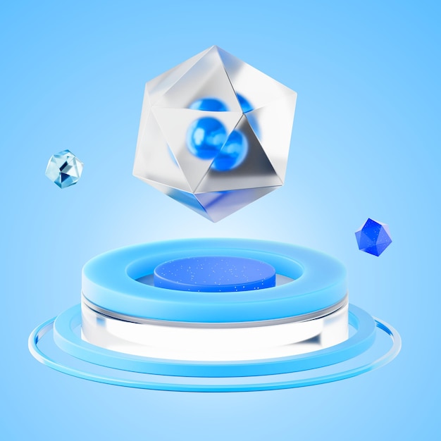 3D-рендеринг синего замка, иллюстрирующего безопасность и защиту