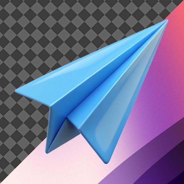 3D Render Blue Paper Lot samolotu