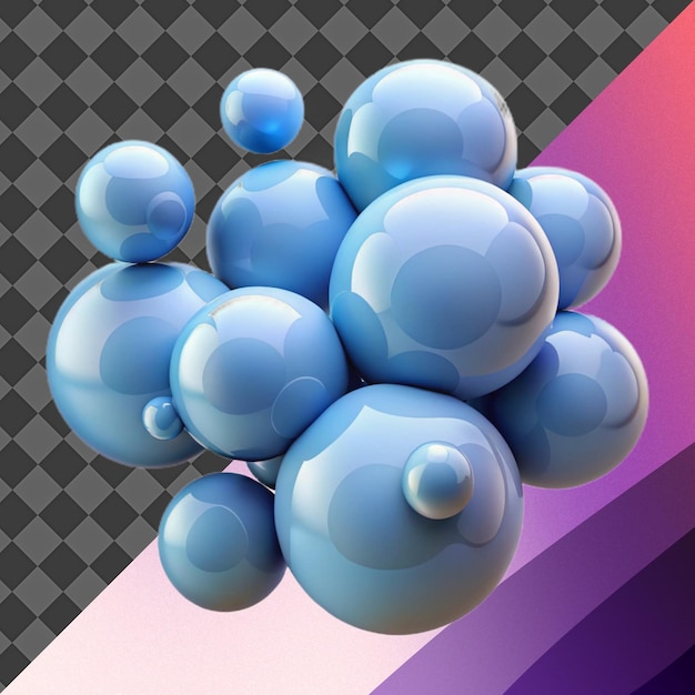 3D Render Blue Spheres Abstract Background