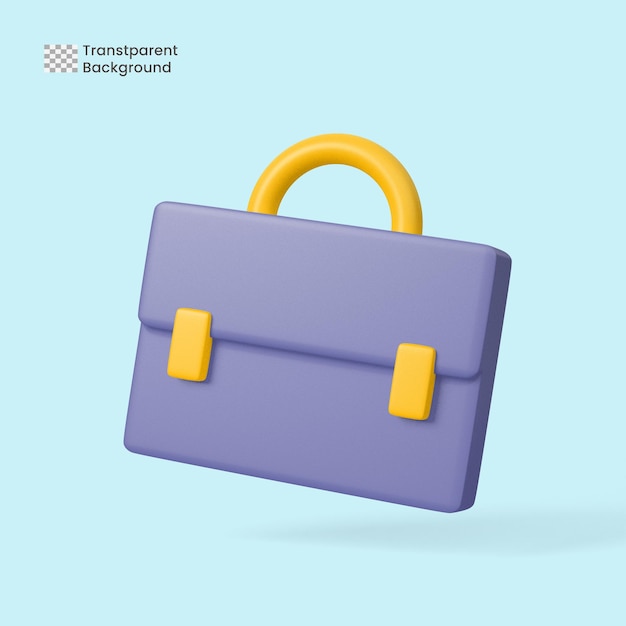 3d render blue yellow office business work bag icons template for ui ux web mobile apps designs