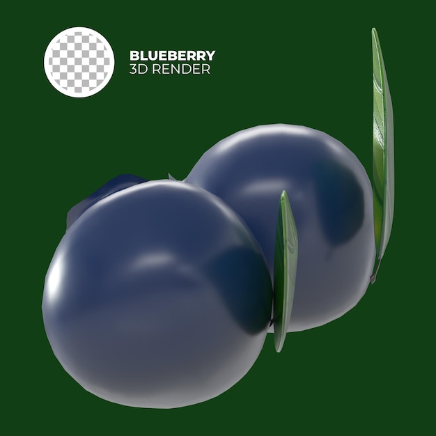 3d render blueberry