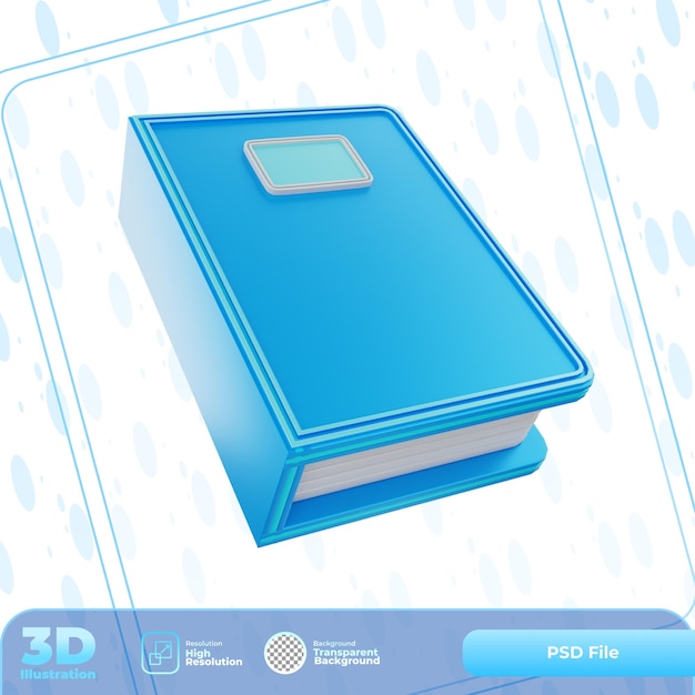 PSD illustrazione del libro di rendering 3d