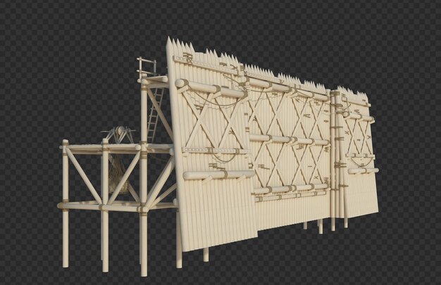 PSD 3d render bouwstructuur geïsoleerd