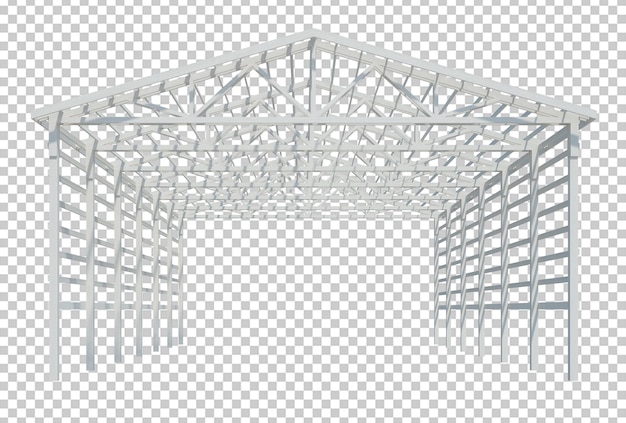 PSD 3d render bouwstructuur geïsoleerd