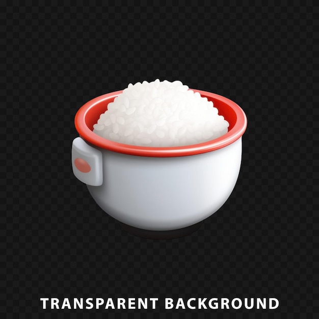 PSD 3d render bowl of pho isolated on transparent background