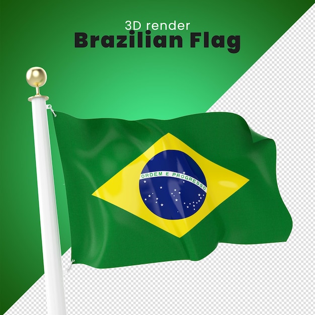 PSD 3d 렌더링 브라질 국기 bandeira do brasil