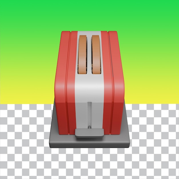 PSD 3d render bread toaster