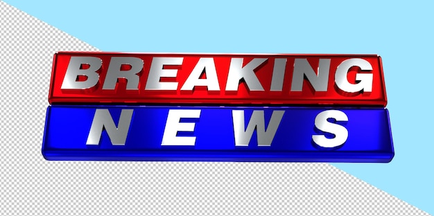 3d render breaking news logo