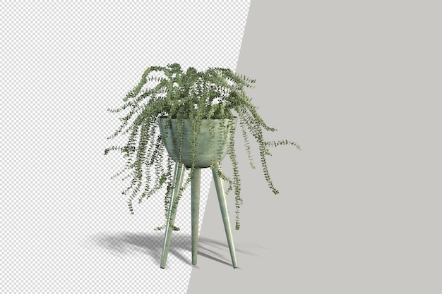 3d render albero pennello isolato