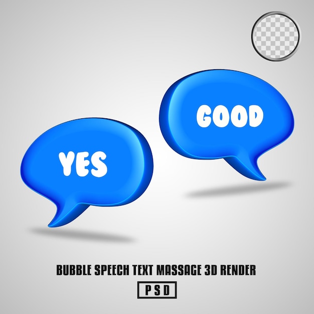 3d render bubble speech short text masagge