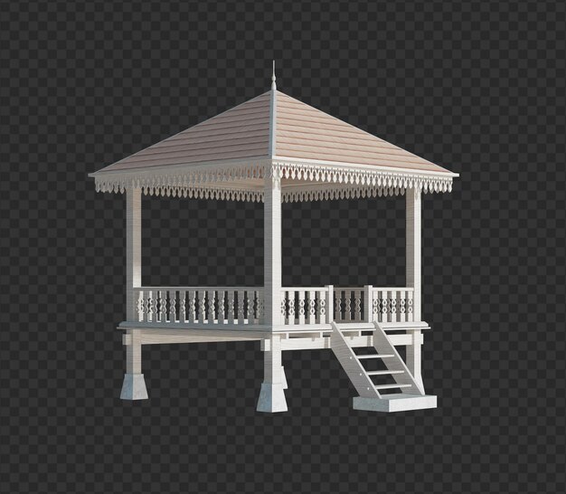 PSD 3d render building structure isolated