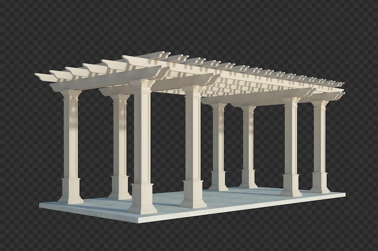 PSD 3d render building structure isolated