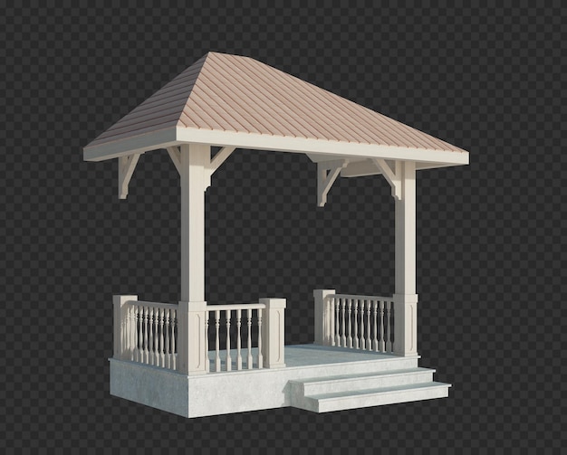 PSD 3d render building structure isolated