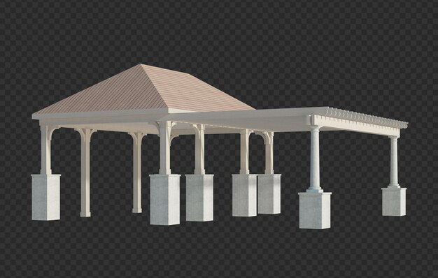 PSD 3d render building structure isolated