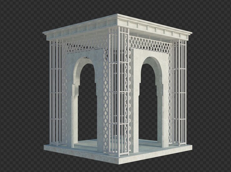 PSD 3d render building structure on isolated