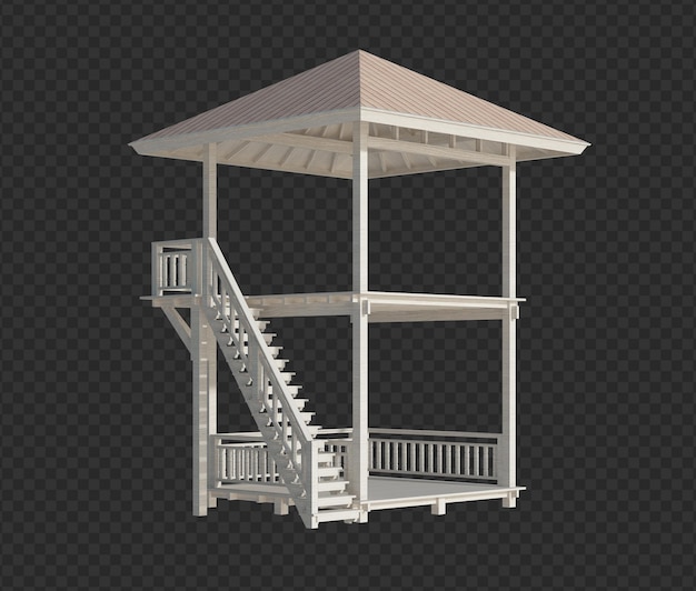 PSD 3d render building structure on isolated