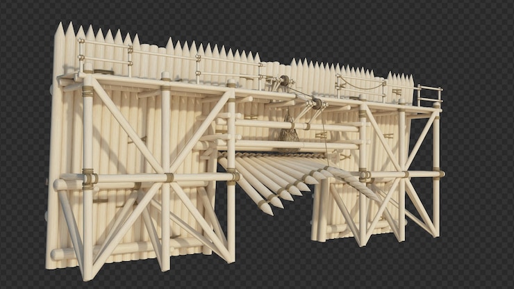 PSD 3d render building structure isolated