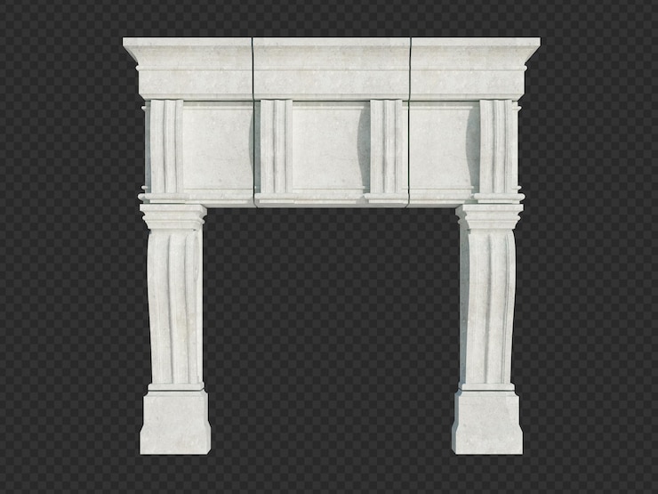PSD 3d render building structure on isolated