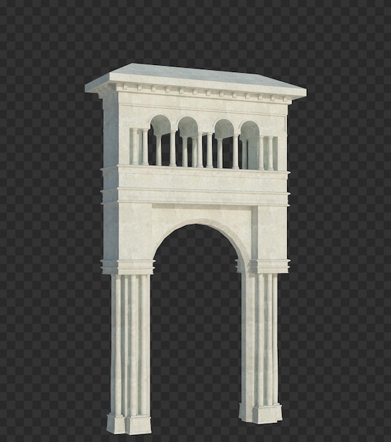 3d render building structure on isolated