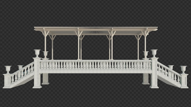分離された3Dレンダリングの建物構造
