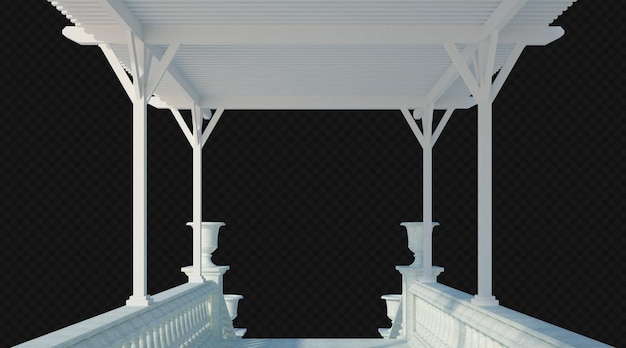 分離された3Dレンダリングの建物構造