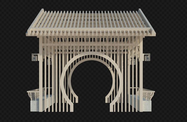 PSD 3d render building structure isolated