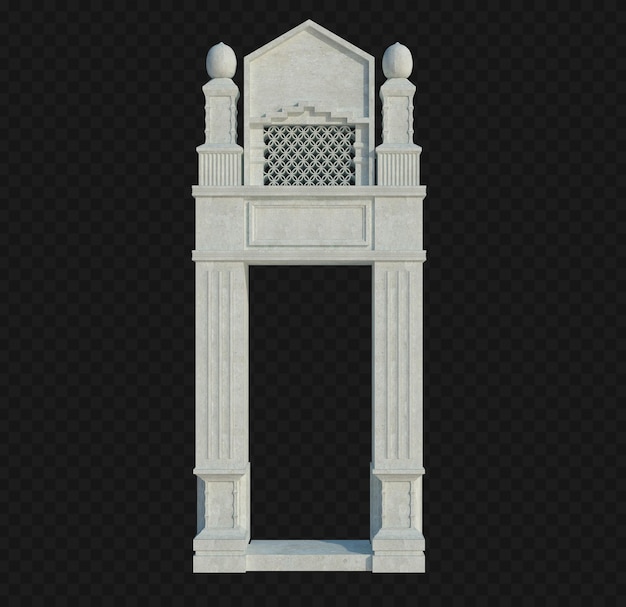 PSD 3d render building structure isolated