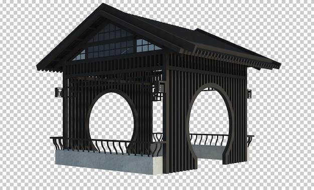 PSD 3d render building structure isolated