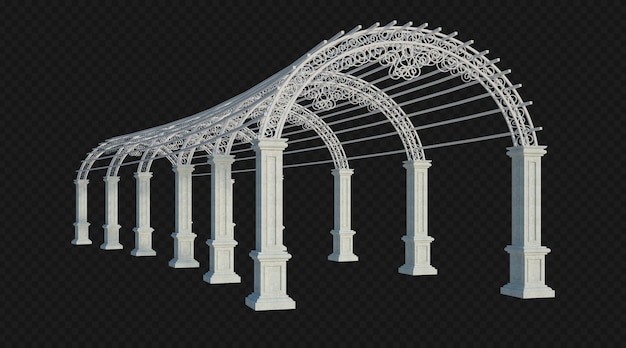 PSD 3d render building structure isolated