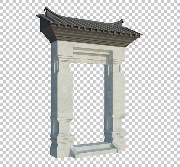 PSD 3d render building structure isolated