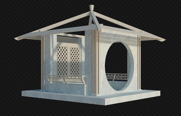 PSD 3d render building structure isolated