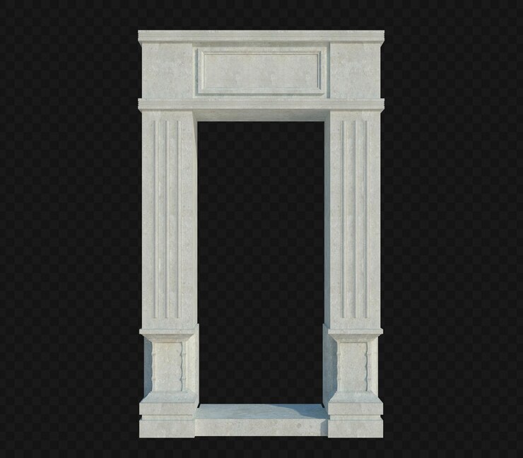 PSD 3d render building structure on isolated