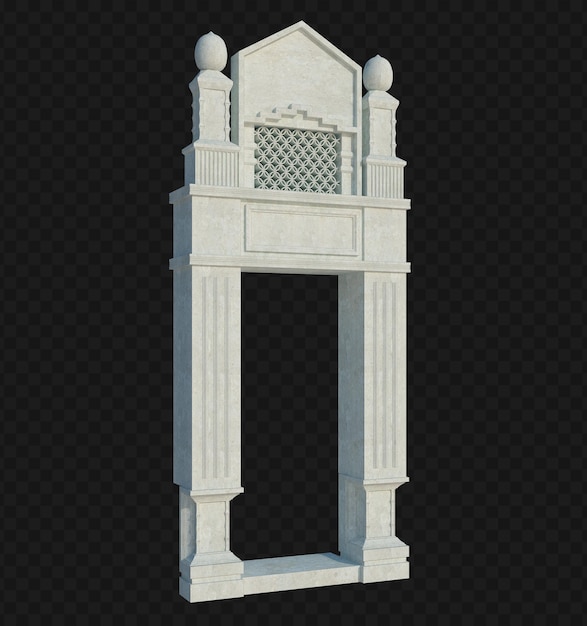 PSD 3d render building structure on isolated