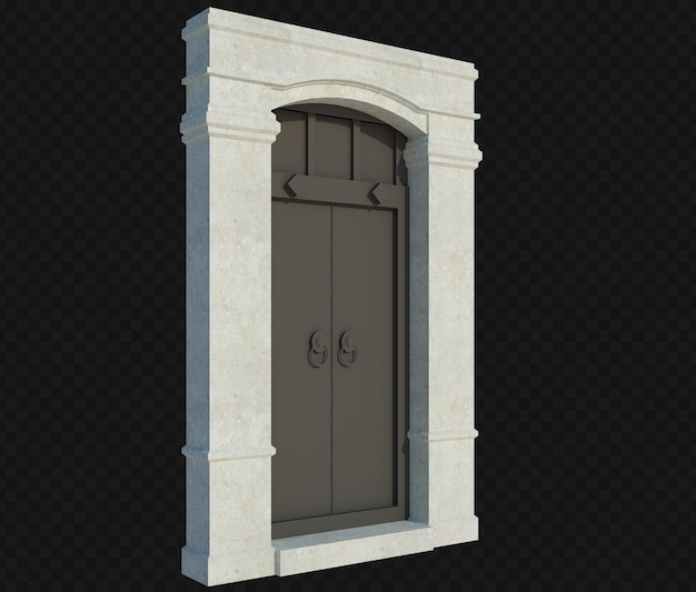分離された3Dレンダリングの建物構造