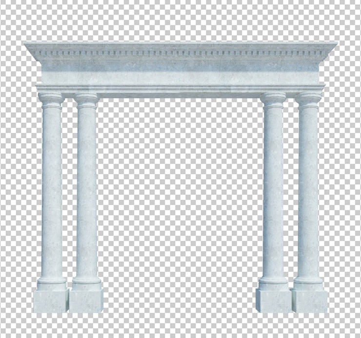 PSD 3d render building structure isolated