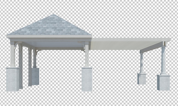 PSD 3d render building structure isolated