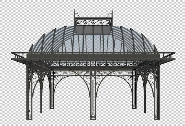 PSD 3d render building structure isolated