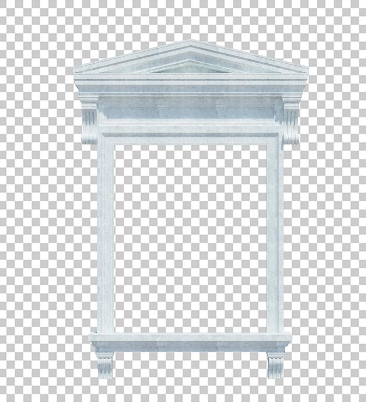 PSD 3d render building structure isolated