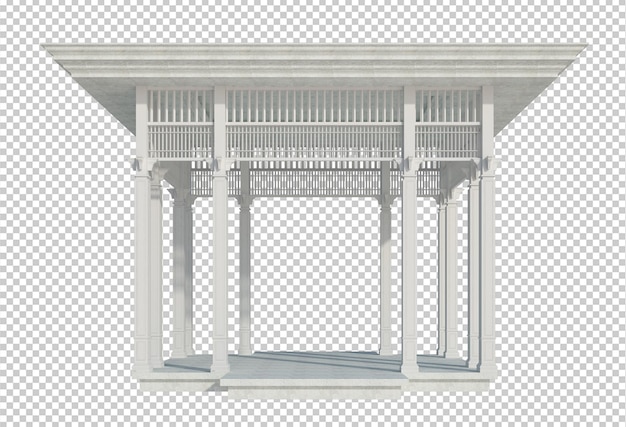 PSD 3d render building structure isolated