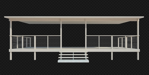 PSD 3d render building structure isolated