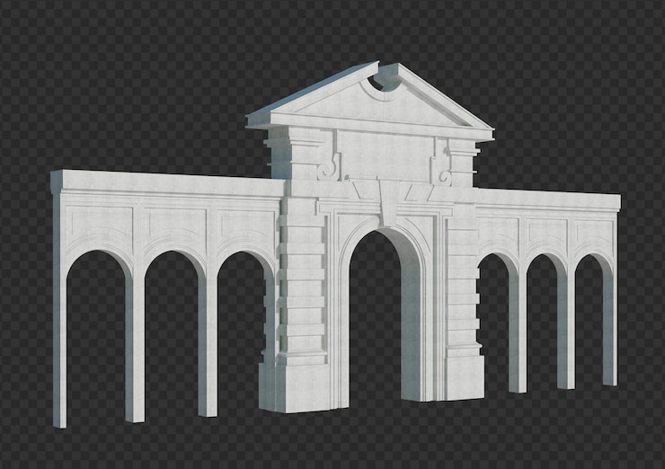 PSD 3d render building structure