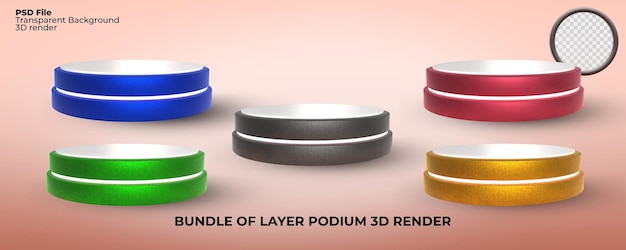 PSD 3d render bundel van podiumproductverkoop png transparant voor mockupproduct